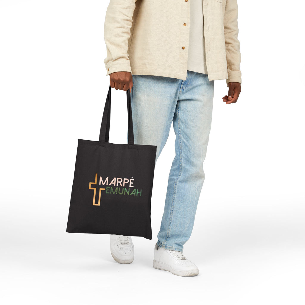 Marpe Emunah Canvas Tote Bag — Faith-Based Grocery & Everyday Shopper