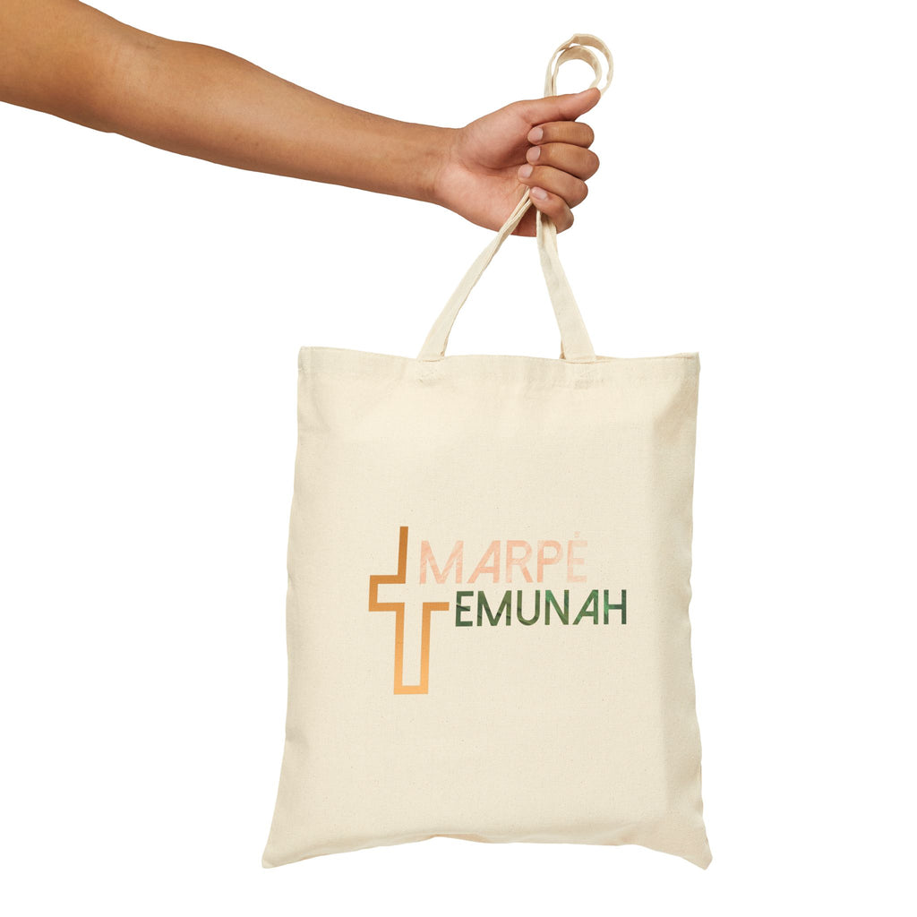 Marpe Emunah Canvas Tote Bag — Faith-Based Grocery & Everyday Shopper